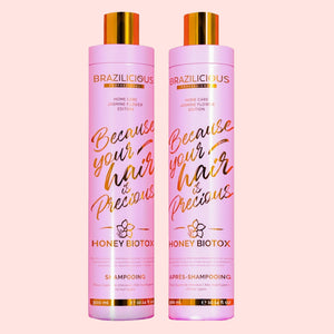 Honey Biotox Shampoo & Conditioner: Hochwertige, natürliche Haarpflege-Produkte in stilvollen, umweltfreundlichen Verpackungen. Für gesundes, glänzendes und kräftiges Haar. Ideal für alle Haartypen